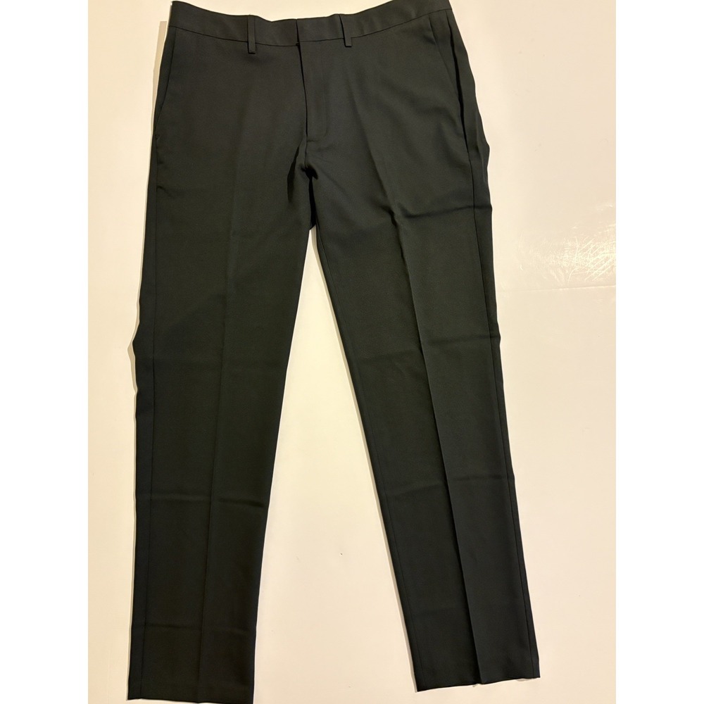 Kenneth Cole REACTION Slim Fit Flat Front Stretch Dress Pant Charcoal 36X32